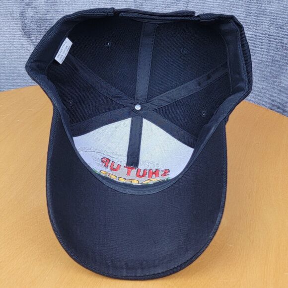 Embroidered Shut Up & Fish Fishing Hat Black Adjustable Hook & Loop Trucker Cap - Picture 12 of 16